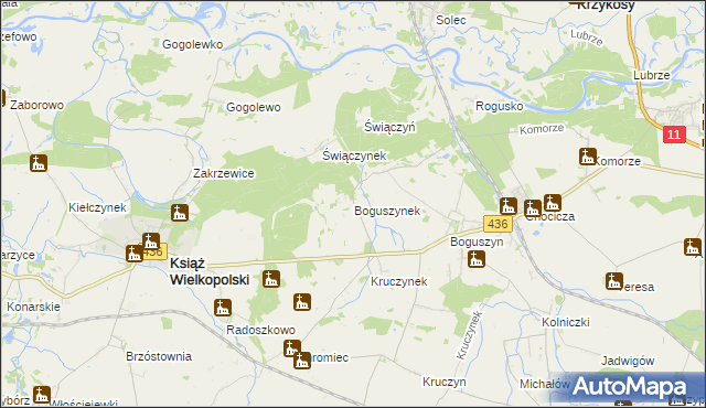 mapa Boguszynek, Boguszynek na mapie Targeo