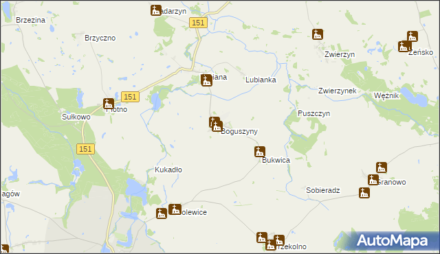 mapa Boguszyny, Boguszyny na mapie Targeo