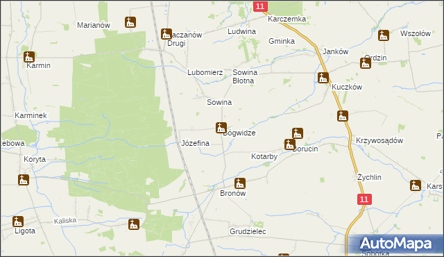 mapa Bógwidze, Bógwidze na mapie Targeo