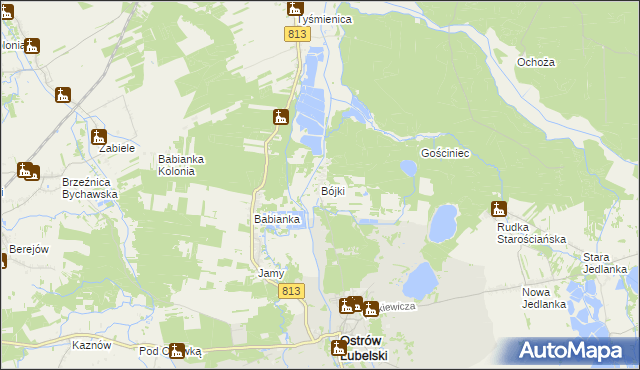 mapa Bójki, Bójki na mapie Targeo
