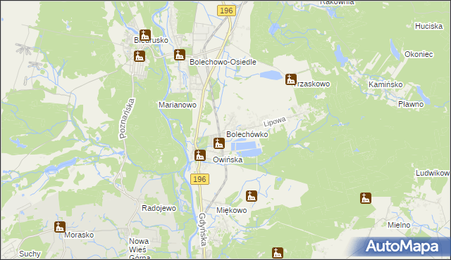 mapa Bolechówko, Bolechówko na mapie Targeo