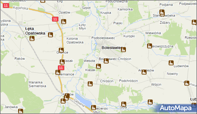 mapa Bolesławiec-Chróścin, Bolesławiec-Chróścin na mapie Targeo