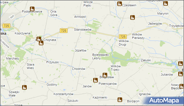 mapa Bolesławiec Leśny, Bolesławiec Leśny na mapie Targeo