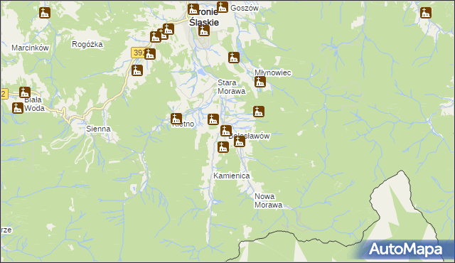 mapa Bolesławów gmina Stronie Śląskie, Bolesławów gmina Stronie Śląskie na mapie Targeo