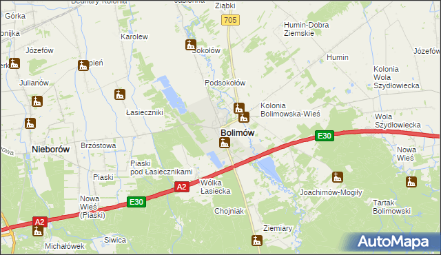 mapa Bolimów, Bolimów na mapie Targeo