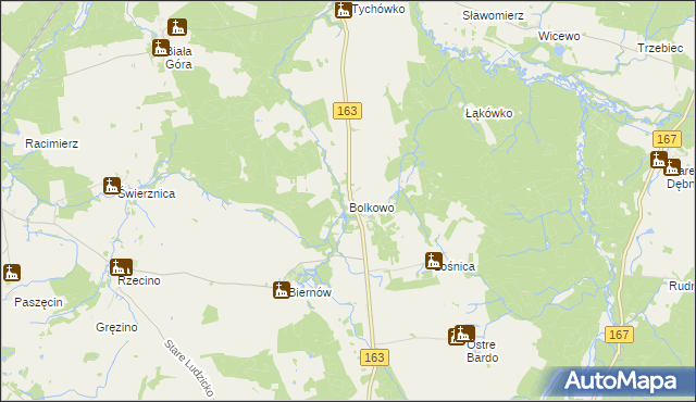 mapa Bolkowo gmina Połczyn-Zdrój, Bolkowo gmina Połczyn-Zdrój na mapie Targeo