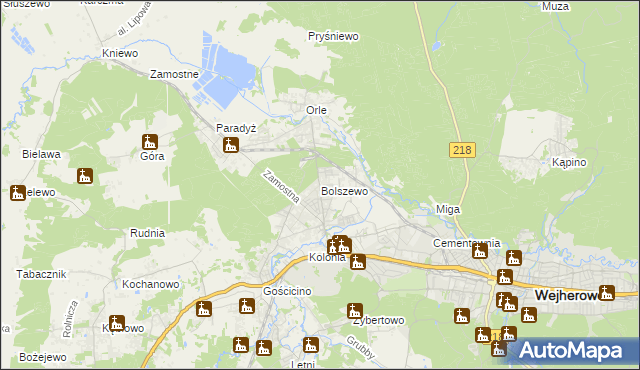 mapa Bolszewo, Bolszewo na mapie Targeo