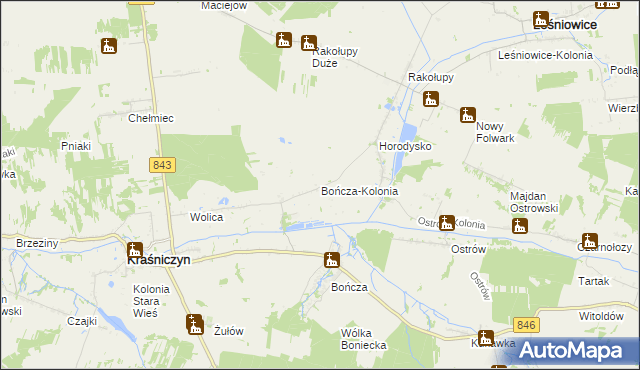 mapa Bończa-Kolonia, Bończa-Kolonia na mapie Targeo