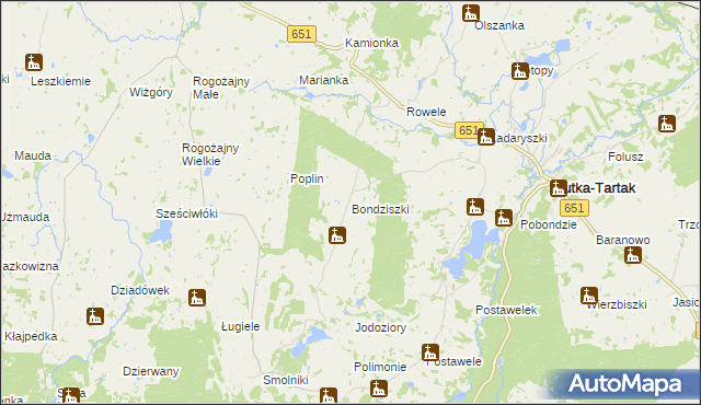 mapa Bondziszki, Bondziszki na mapie Targeo