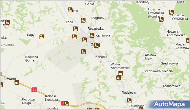 mapa Bononia, Bononia na mapie Targeo