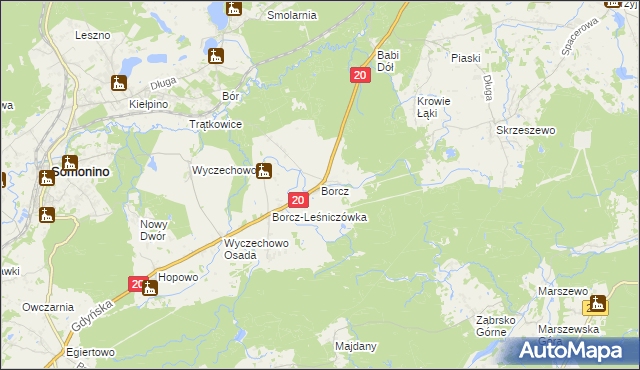 mapa Borcz, Borcz na mapie Targeo