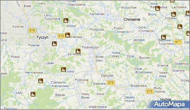 mapa Borek Stary, Borek Stary na mapie Targeo