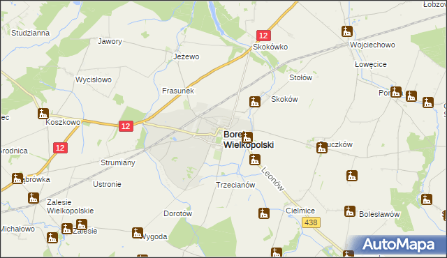 mapa Borek Wielkopolski, Borek Wielkopolski na mapie Targeo