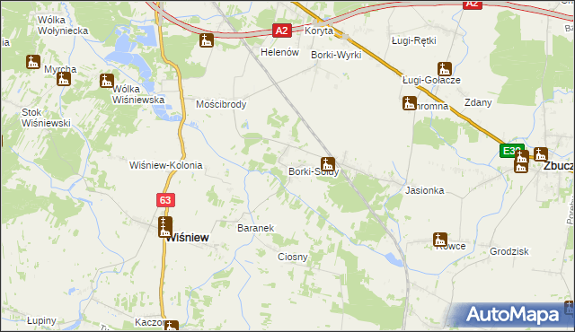 mapa Borki-Sołdy, Borki-Sołdy na mapie Targeo