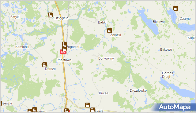 mapa Borkowiny, Borkowiny na mapie Targeo