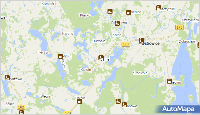 mapa Borne gmina Ostrowice, Borne gmina Ostrowice na mapie Targeo