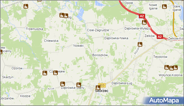 mapa Boroszków, Boroszków na mapie Targeo