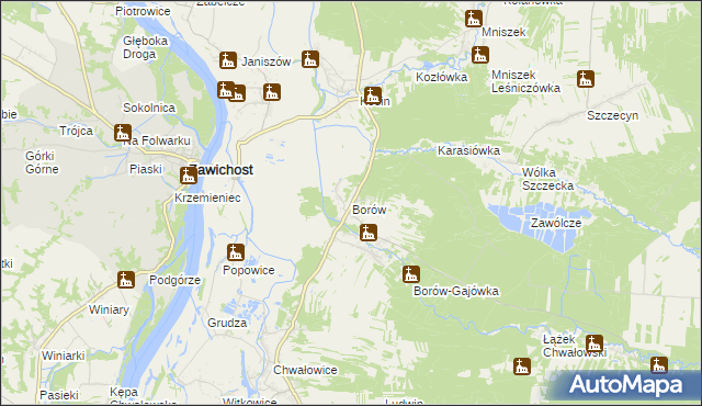 mapa Borów gmina Annopol, Borów gmina Annopol na mapie Targeo