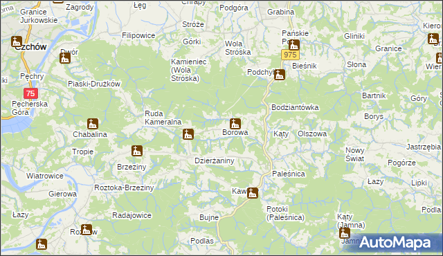 mapa Borowa gmina Zakliczyn, Borowa gmina Zakliczyn na mapie Targeo