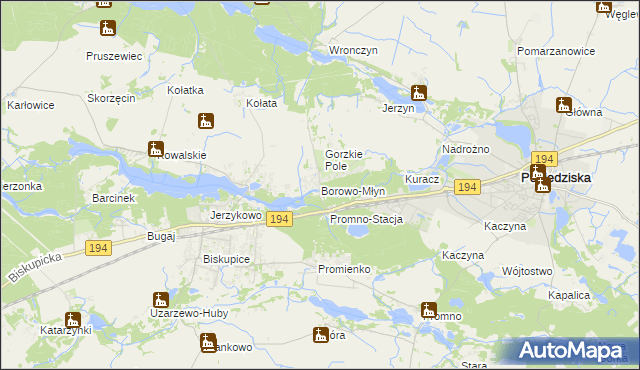 mapa Borowo-Młyn, Borowo-Młyn na mapie Targeo