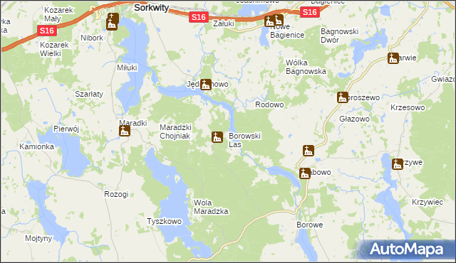 mapa Borowski Las, Borowski Las na mapie Targeo