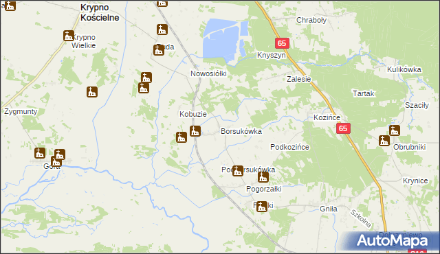 mapa Borsukówka, Borsukówka na mapie Targeo