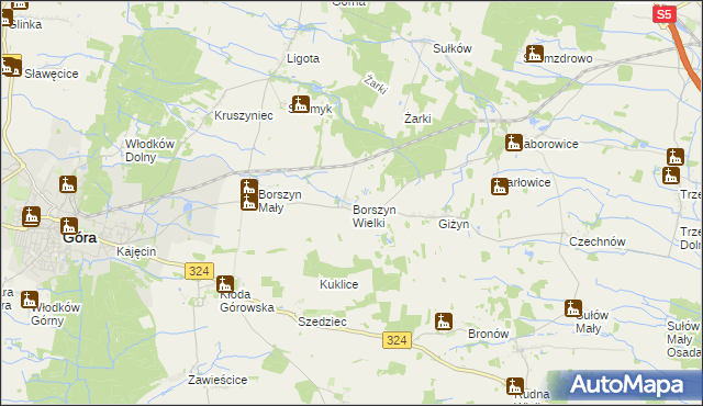 mapa Borszyn Wielki, Borszyn Wielki na mapie Targeo