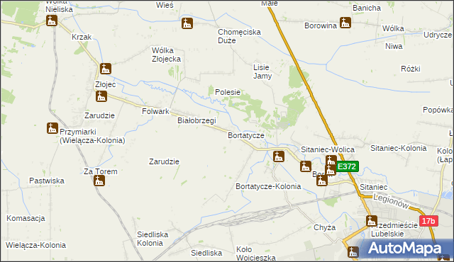 mapa Bortatycze, Bortatycze na mapie Targeo