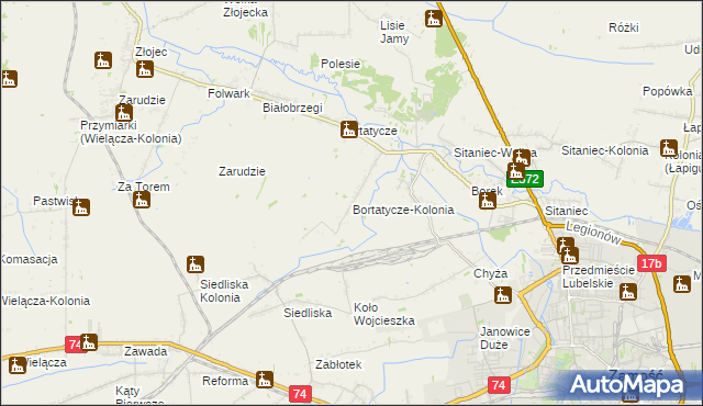 mapa Bortatycze-Kolonia, Bortatycze-Kolonia na mapie Targeo