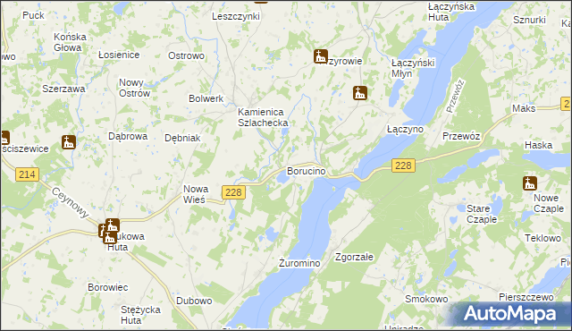 mapa Borucino gmina Stężyca, Borucino gmina Stężyca na mapie Targeo