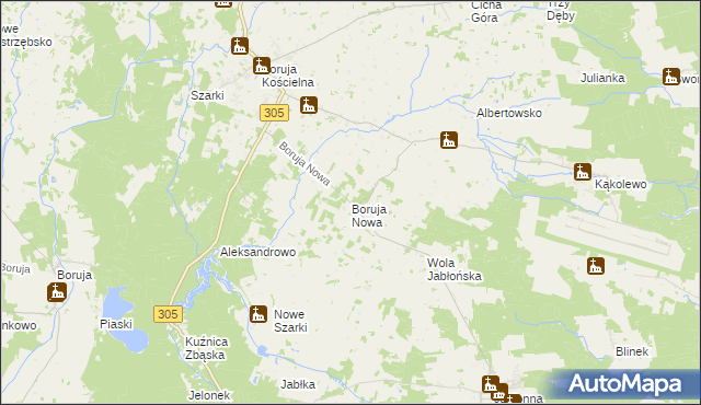 mapa Boruja Nowa, Boruja Nowa na mapie Targeo