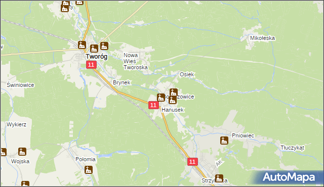 mapa Boruszowice, Boruszowice na mapie Targeo