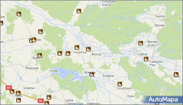 mapa Borycz, Borycz na mapie Targeo