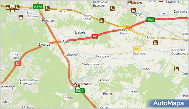 mapa Boryszew, Boryszew na mapie Targeo