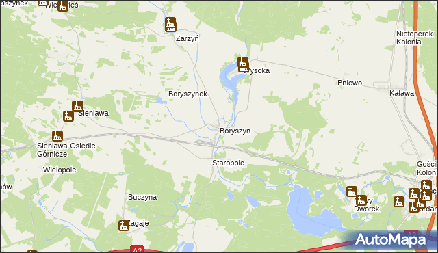 mapa Boryszyn, Boryszyn na mapie Targeo
