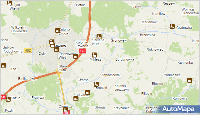mapa Borzęckie, Borzęckie na mapie Targeo