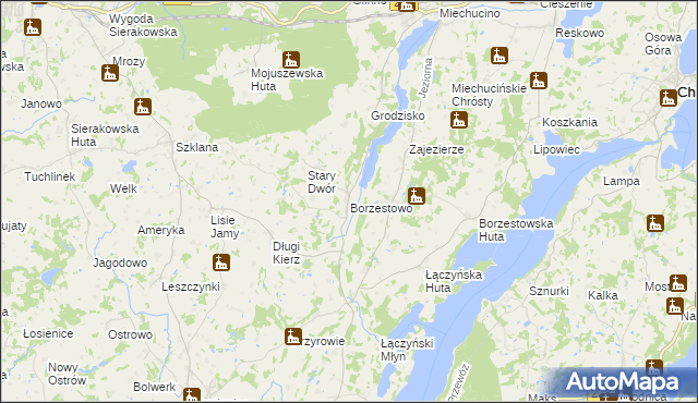 mapa Borzestowo, Borzestowo na mapie Targeo