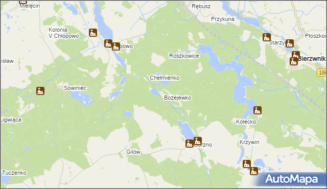 mapa Bożejewko, Bożejewko na mapie Targeo