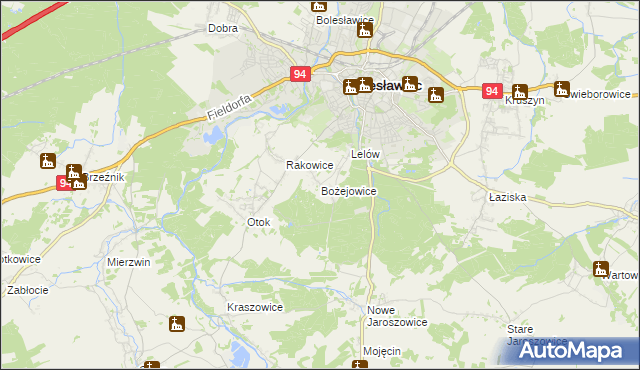 mapa Bożejowice, Bożejowice na mapie Targeo