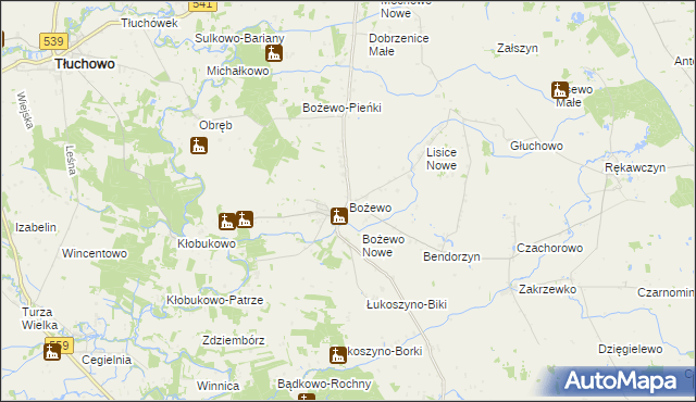 mapa Bożewo gmina Mochowo, Bożewo gmina Mochowo na mapie Targeo