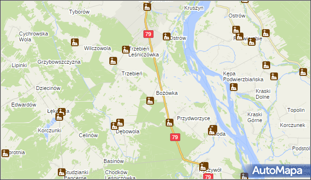 mapa Bożówka, Bożówka na mapie Targeo