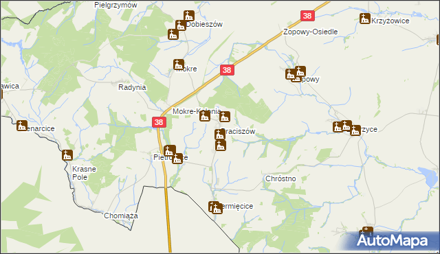 mapa Braciszów, Braciszów na mapie Targeo