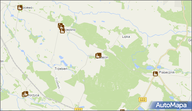 mapa Bralęcin, Bralęcin na mapie Targeo