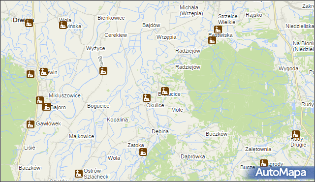 mapa Bratucice, Bratucice na mapie Targeo