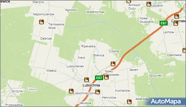 mapa Brenica, Brenica na mapie Targeo