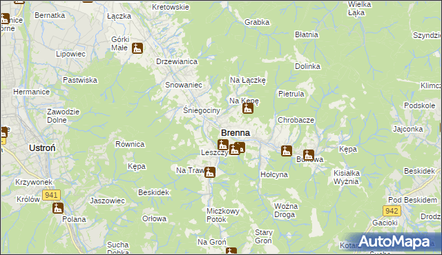 mapa Brenna, Brenna na mapie Targeo