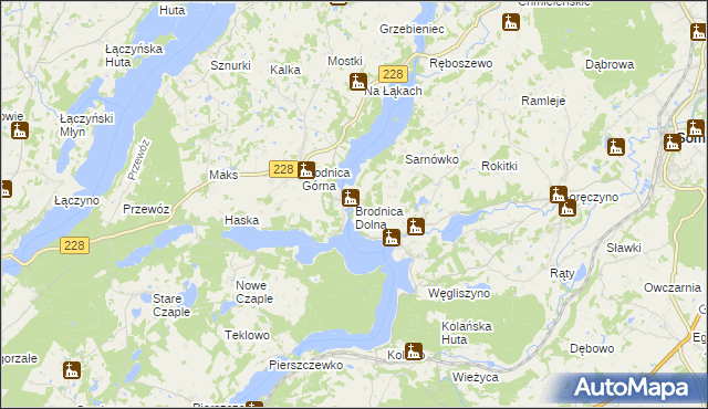 mapa Brodnica Dolna, Brodnica Dolna na mapie Targeo