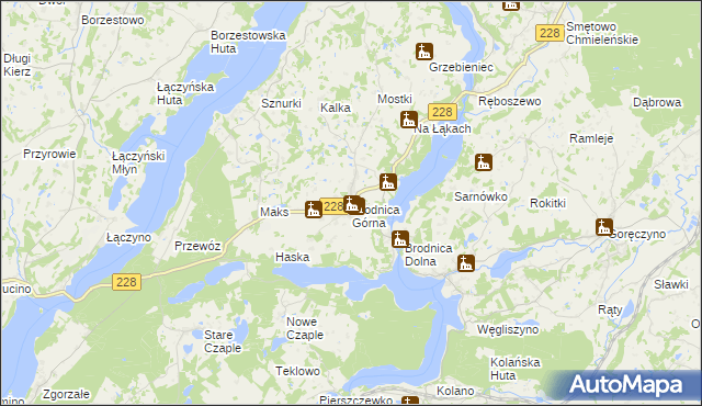 mapa Brodnica Górna, Brodnica Górna na mapie Targeo