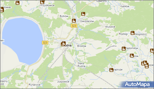 mapa Brodów, Brodów na mapie Targeo