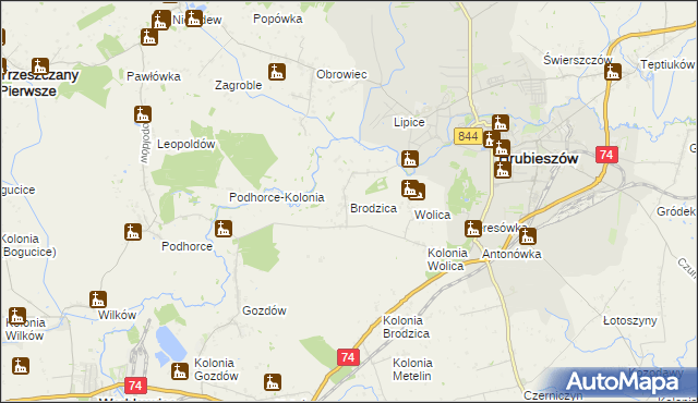 mapa Brodzica, Brodzica na mapie Targeo